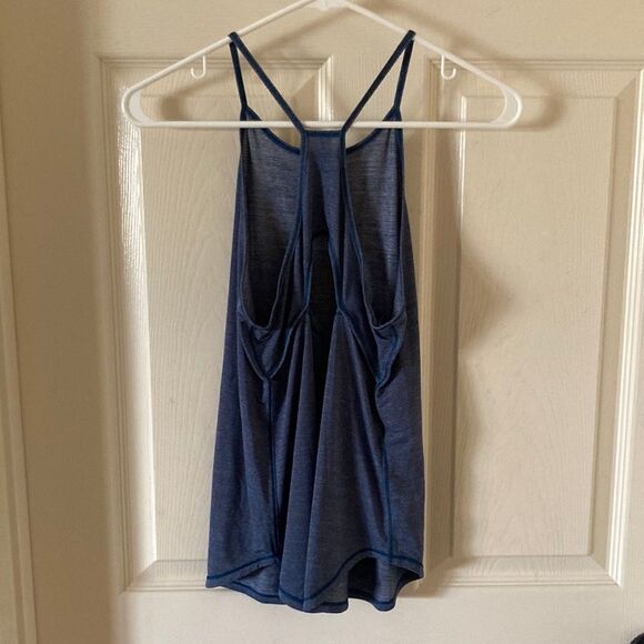 Lululemon Fast as Light Singlet Tank Top Heathered Night Tide Cutout 4 Like New - Picture 11 of 14